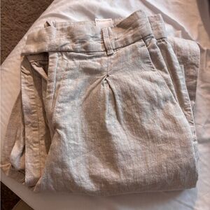 High-Rise Linen-Cotton Pant | Banana Republic Size 6 Tan